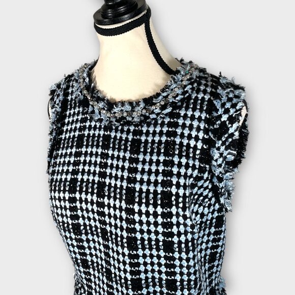 KATE SPADE Tweed Dress 8 Fit & Flare Preppy Old Money Parisian Chic NEW - Picture 3 of 12